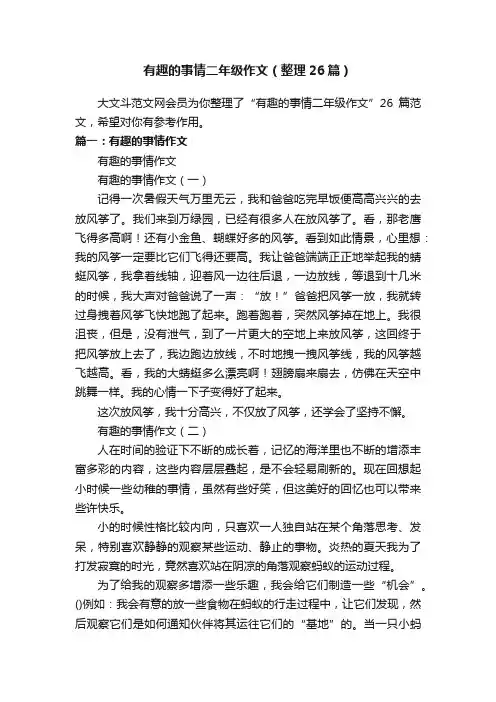 有趣的事情二年级作文（整理26篇）