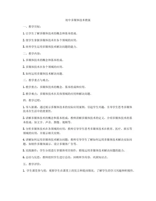 初中多媒体技术教案