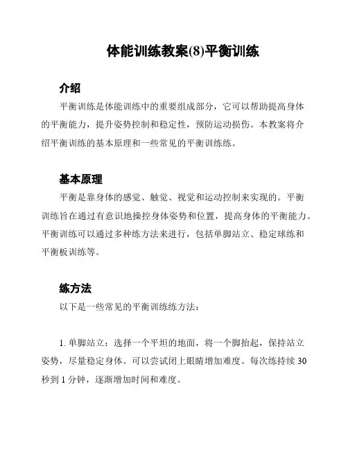 体能训练教案(8)平衡训练