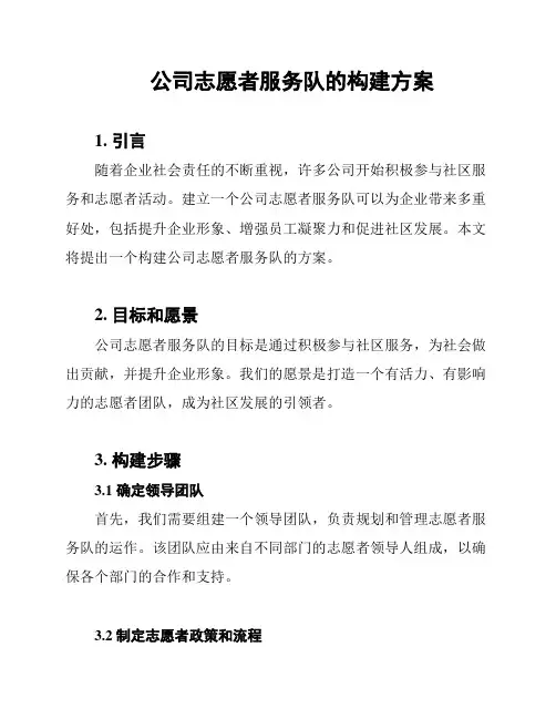 公司志愿者服务队的构建方案