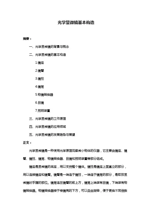 光学显微镜基本构造