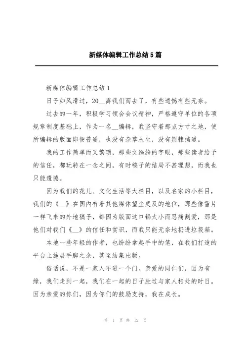 新媒体编辑工作总结5篇_1