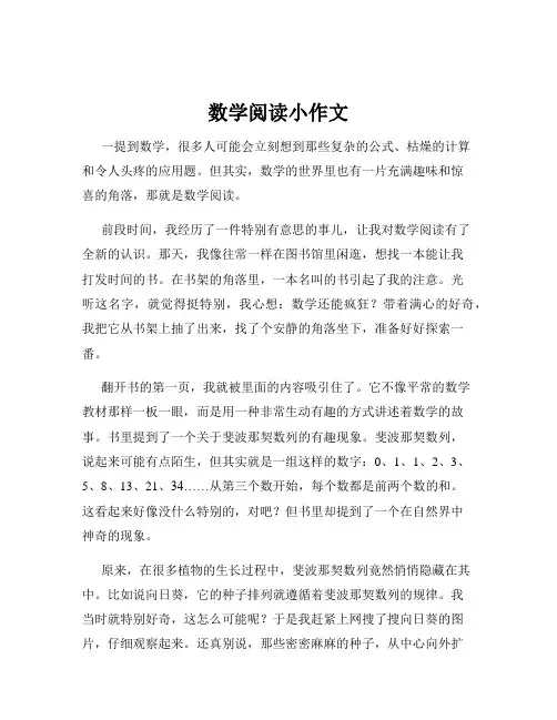 数学阅读小作文