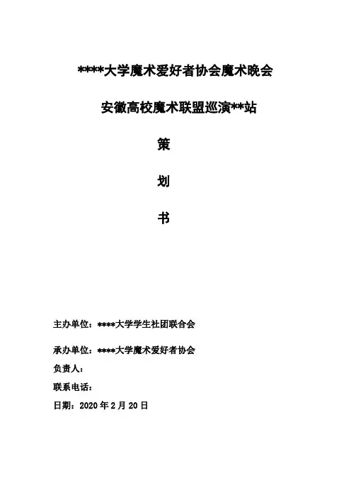 魔术协会专场晚会策划