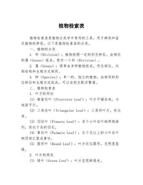 植物检索表