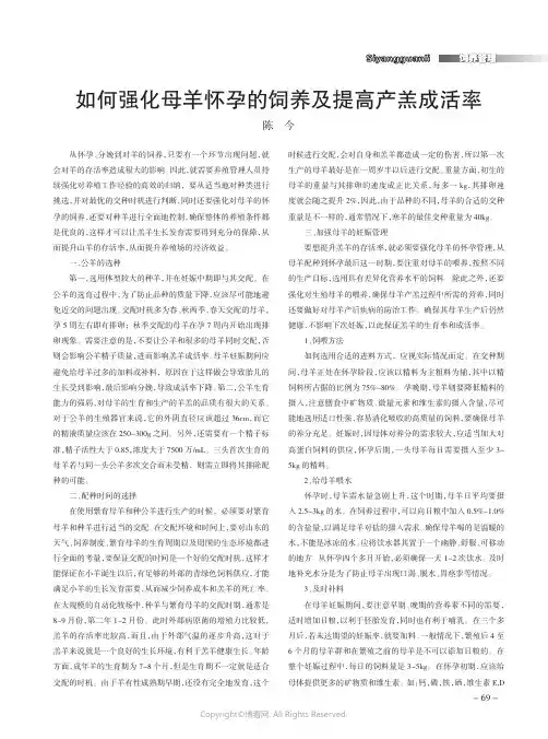 如何强化母羊怀孕的饲养及提高产羔成活率