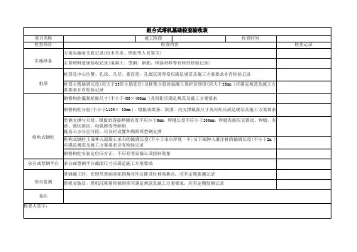 组合式塔机基础检查验收表