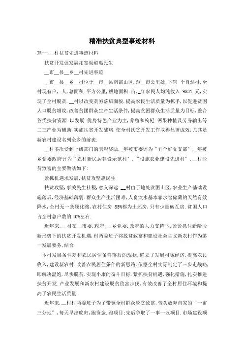 精准扶贫典型事迹材料