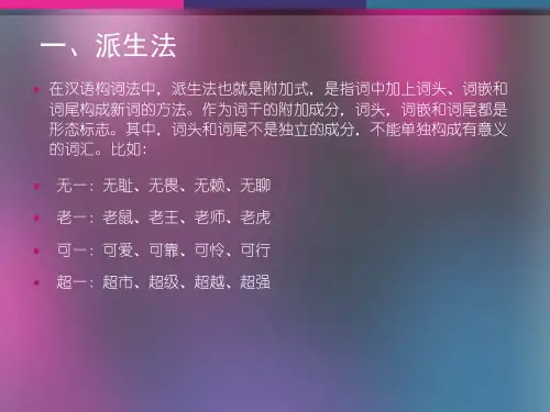 英汉构词法对比语言学ppt课件