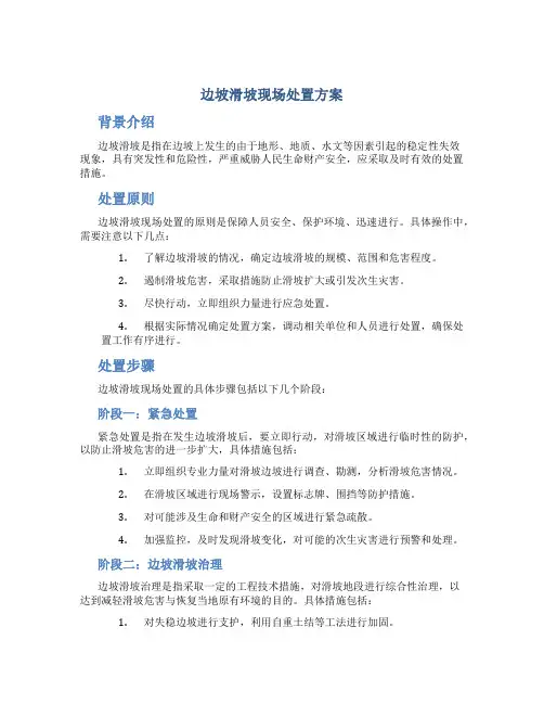 边坡滑坡现场处置方案