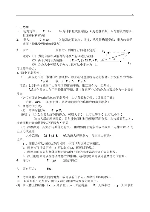 成人高考物理知识学习资料