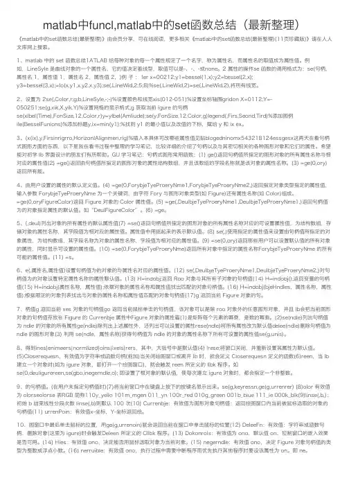 matlab中funcl,matlab中的set函数总结（最新整理）