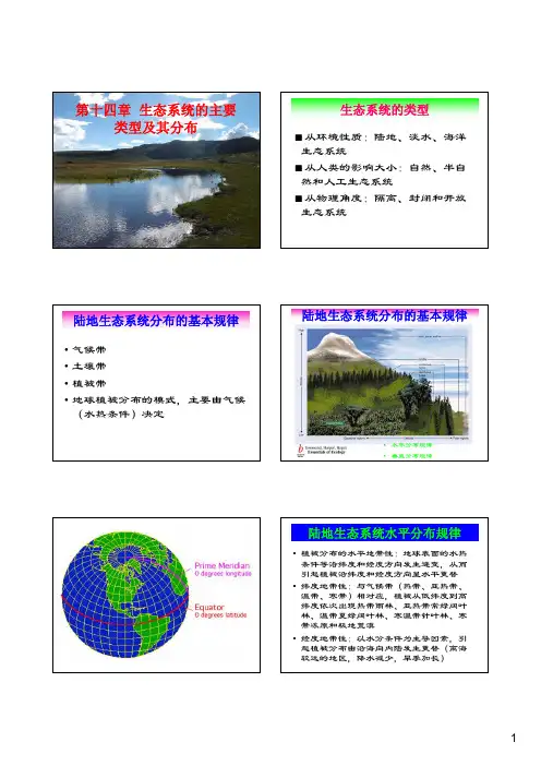 生态系统的主要类型及其分布