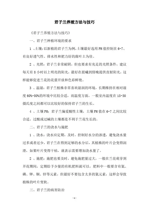君子兰养殖方法与技巧