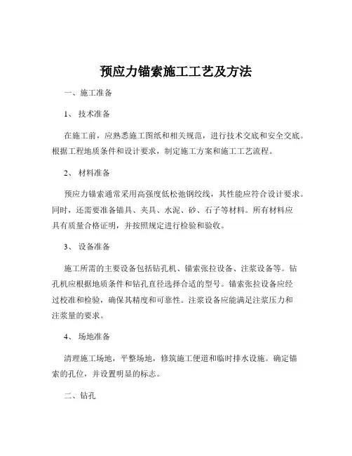 预应力锚索施工工艺及方法