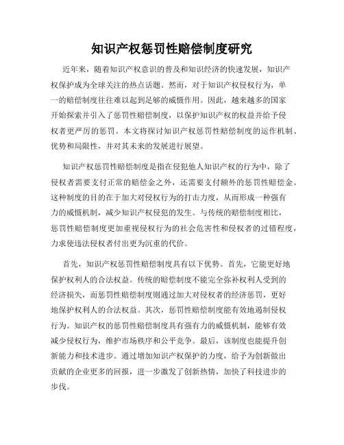 知识产权惩罚性赔偿制度研究