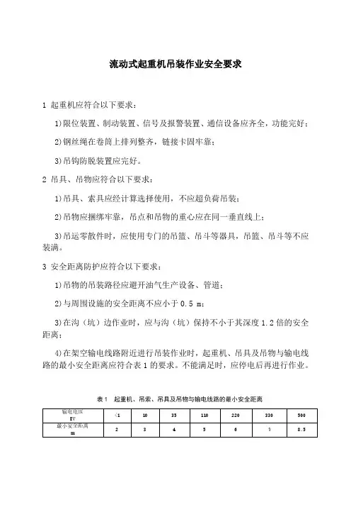 流动式起重机吊装作业安全要求