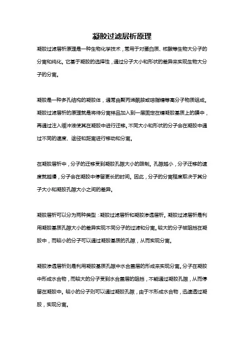 凝胶过滤层析原理