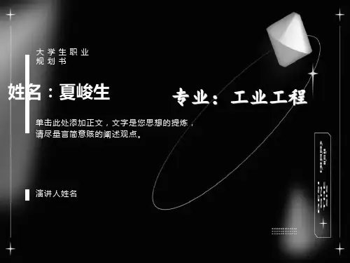 工业工程职业生涯规划
