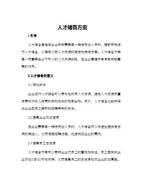 人才储备方案