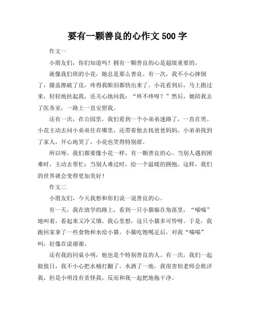 要有一颗善良的心作文500字