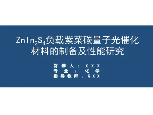 化学专业大学毕业论文答辩PPT