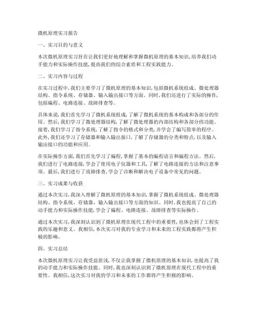 微机原理分正负的实习报告