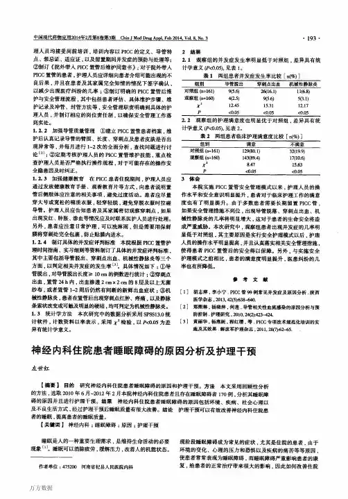 神经内科住院患者睡眠障碍的原因分析及护理干预