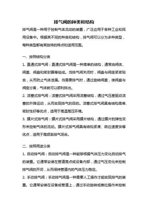 排气阀的种类和结构