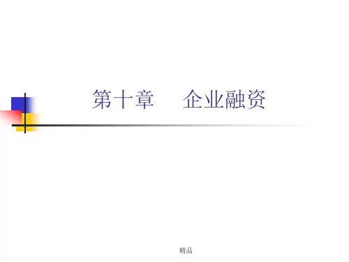 企业融资培训课件