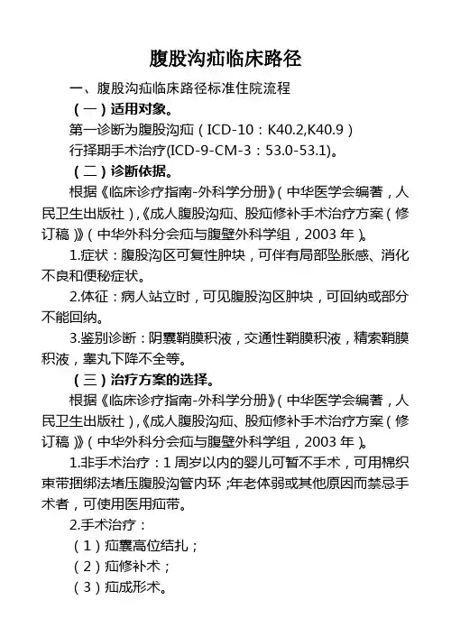 11腹股沟疝临床路径