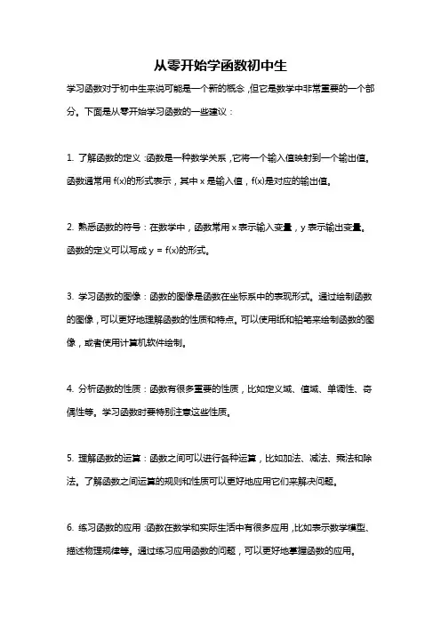 从零开始学函数初中生