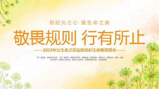 (插画)生命之花绽放光彩生命教育班会-优秀课件PPT