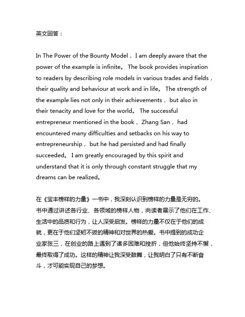 宝丰榜样的力量读后感500字左右