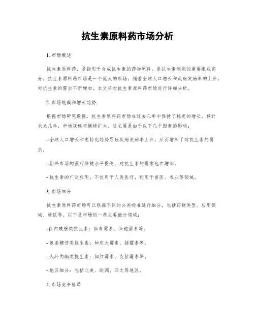 抗生素原料药市场分析