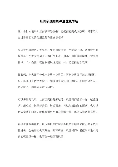 压面机使用流程及注意事项