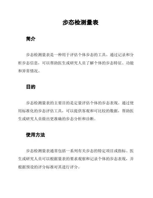 步态检测量表