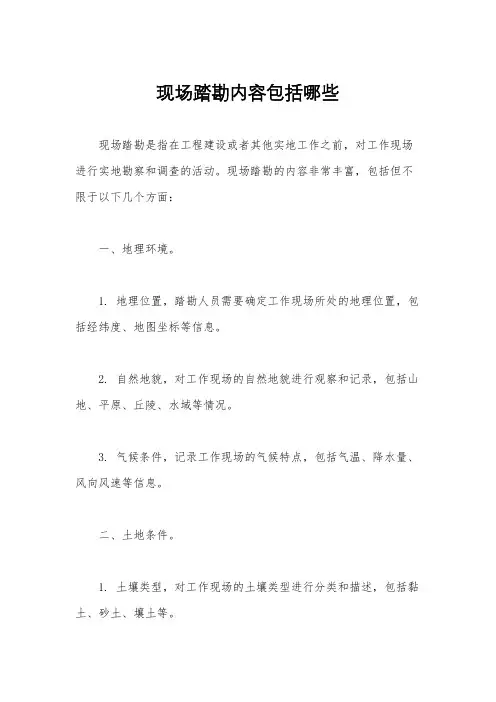 现场踏勘内容包括哪些