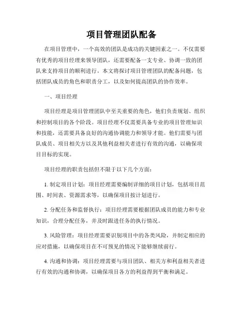 项目管理团队配备