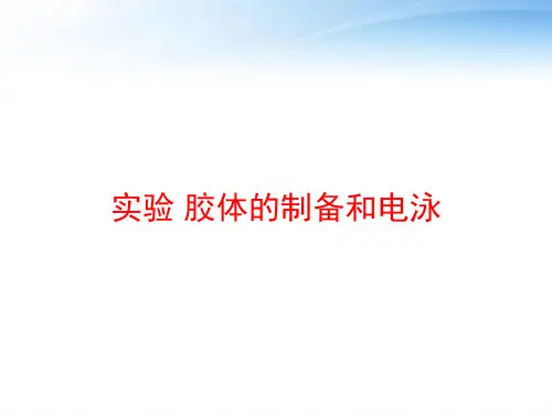 实验 胶体的制备和电泳