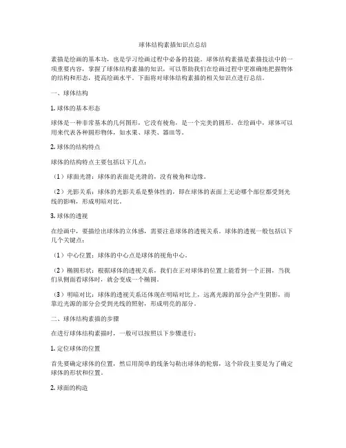 球体结构素描知识点总结