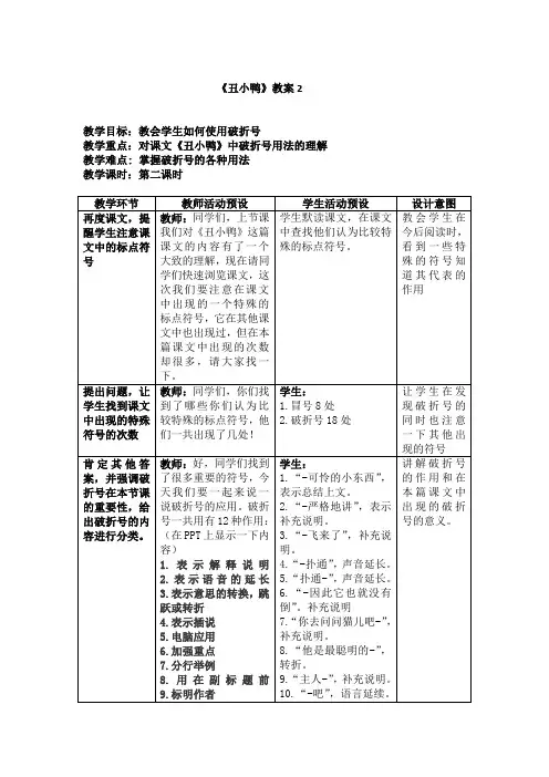 《丑小鸭》教案2