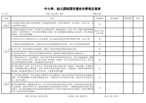 校园交通安全管理自查表