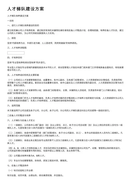 人才梯队建设方案