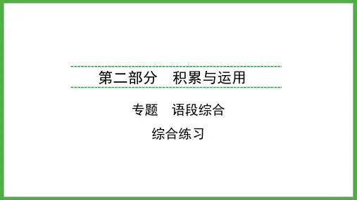 2024年福建省中考语文复习++专题++语段综合+++课件