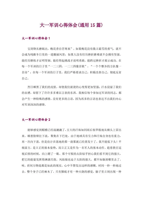 大一军训心得体会(通用15篇)_6