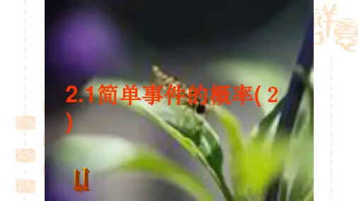 浙教版九年级下册数学《2.1简单的事件的概率》PPT课件