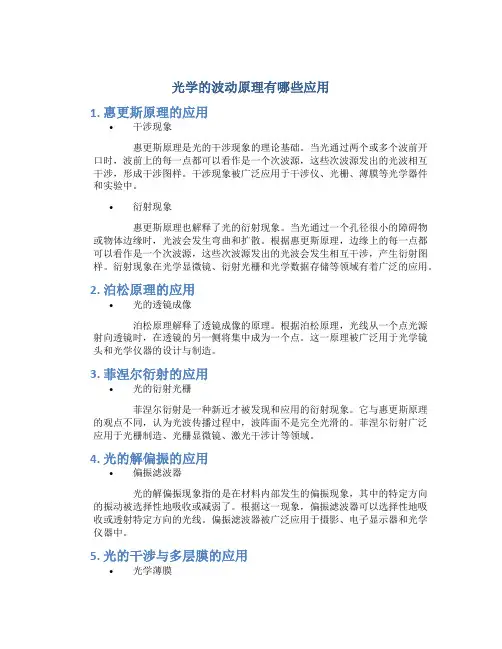 光学的波动原理有哪些应用
