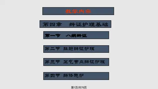辩证施护纲要PPT课件