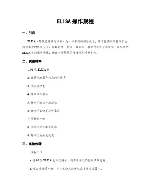 ELISA操作规程